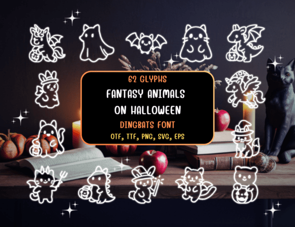 Fantasy Animals on Halloween Font