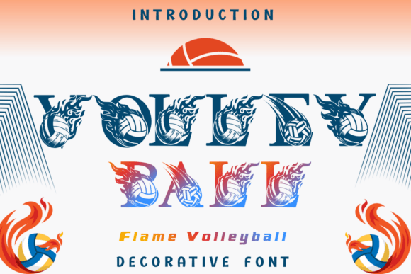 Flame Volleyball Font for Creative Projects