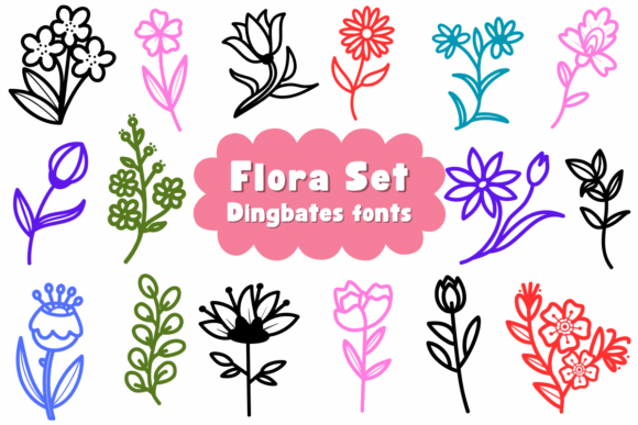 Flora Set: A Botanical Font for Editorial Design