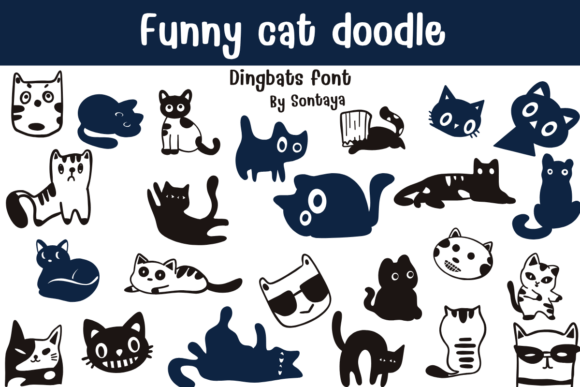 Funny Cat Doodle Font for Creative Projects