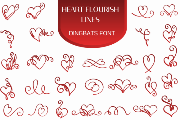 Heart Flourish Lines: A Font for Creative Projects