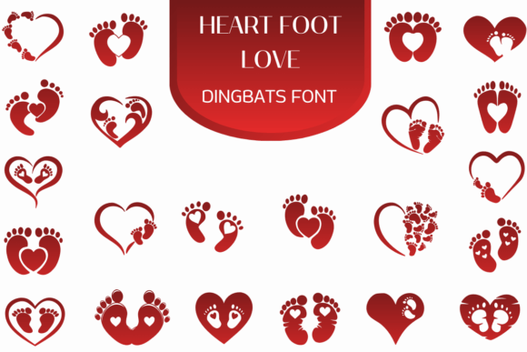 Heart Foot Love Font