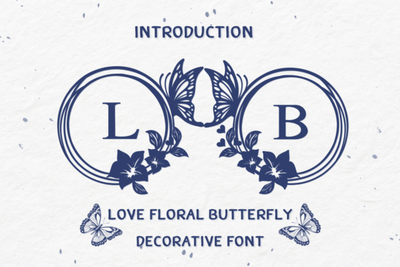 Love Floral Butterfly Font