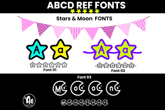Moon and Stars Font for Creative Design