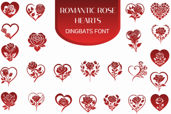 Romantic Rose Hearts Font