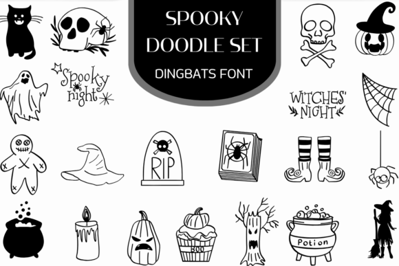 Spooky Doodle Set: A Halloween Font for Business