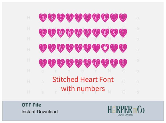 Stitched Heart Font for Business